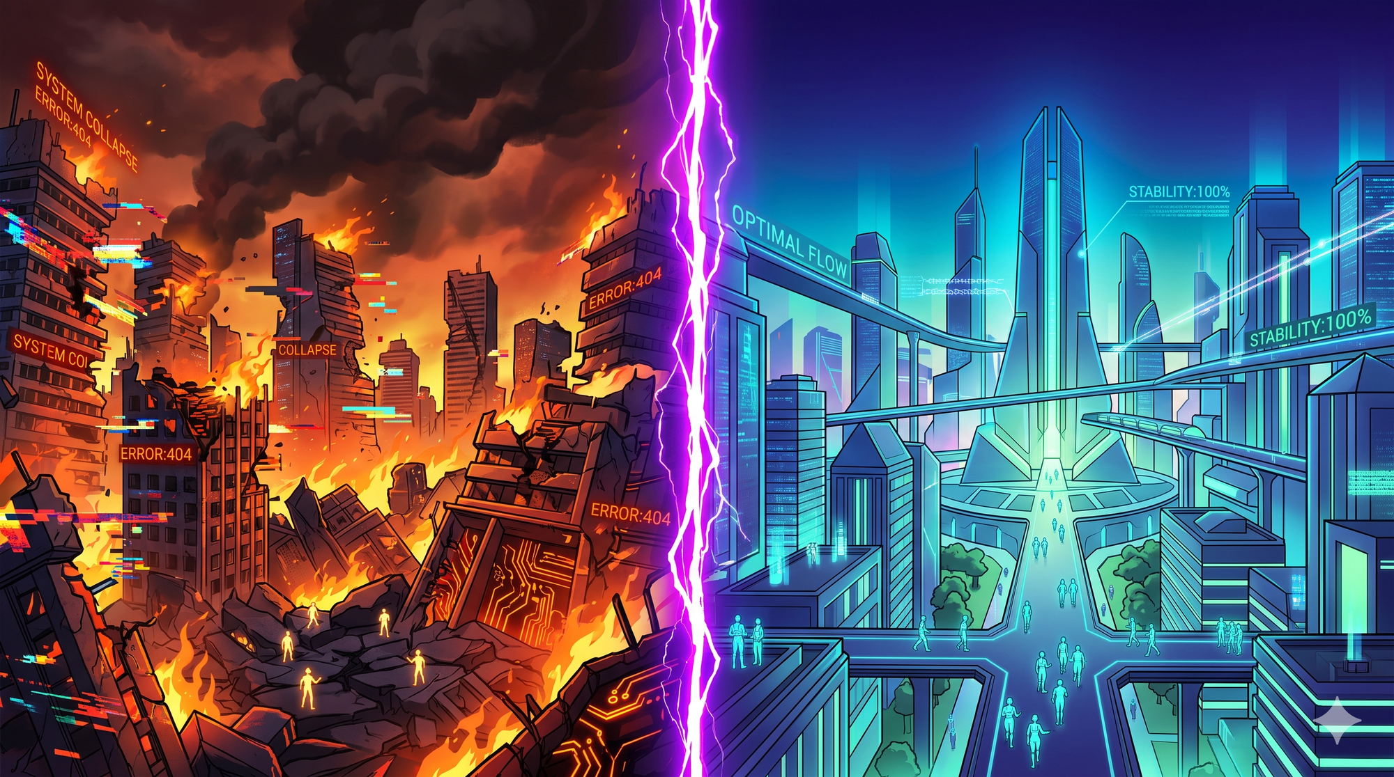 🔥 Quatro IAs construíram cidades virtuais. A do Grok virou cinzas em 4 dias.